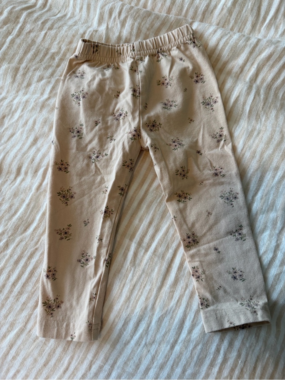 Kids Floral Cream Pants